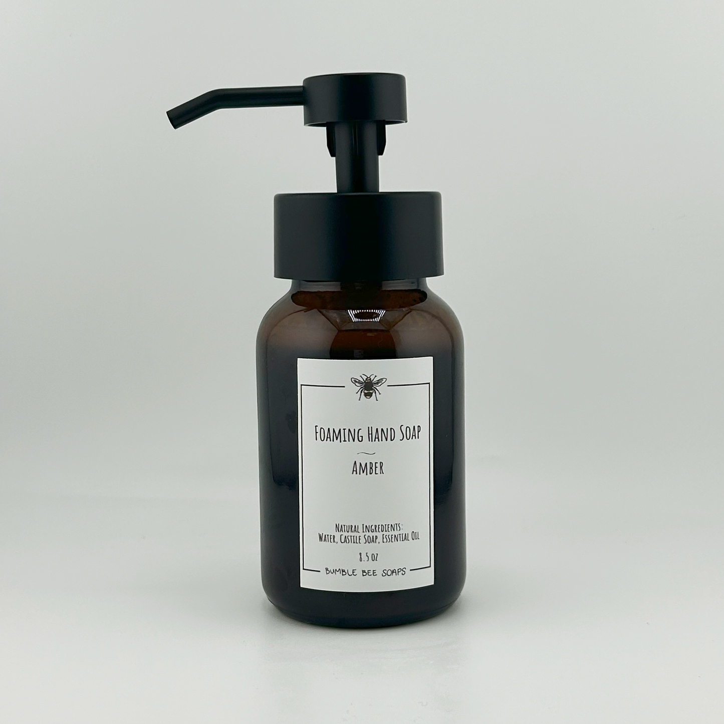 Foaming Castile Hand Soap - 8.5 oz - amber glass bottle