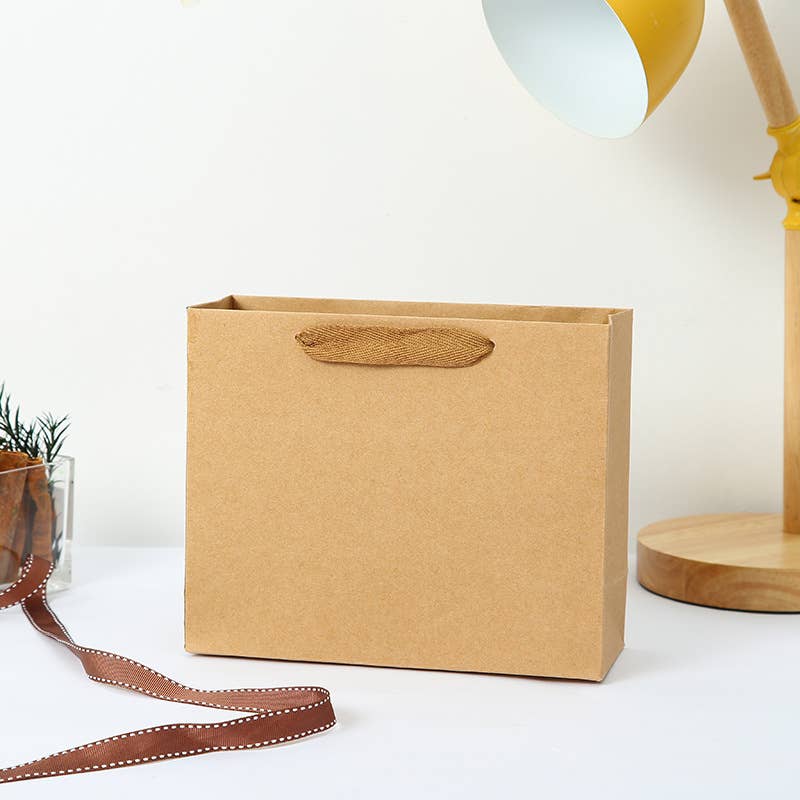 20pc, Horizontal Brown Thick Kraft Paper Gift Bag w/ tissue
