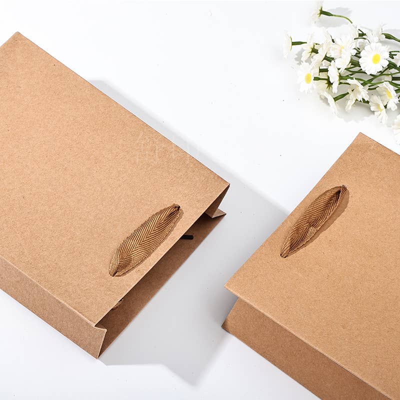 20pc, Vertical Brown Thick Kraft Paper Gift Bag w/ tissue