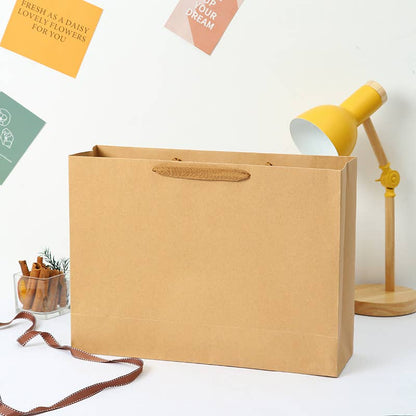 20pc, Horizontal Brown Thick Kraft Paper Gift Bag w/ tissue