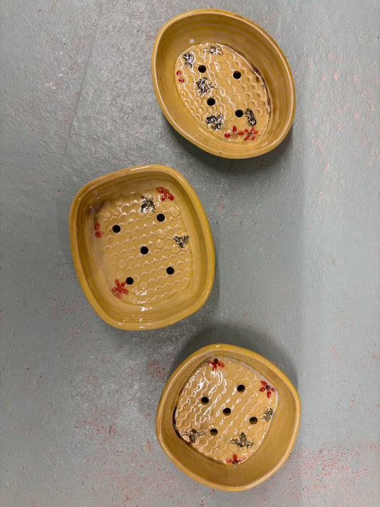 Handmade Ceramic Honeycomb Soap Dishes