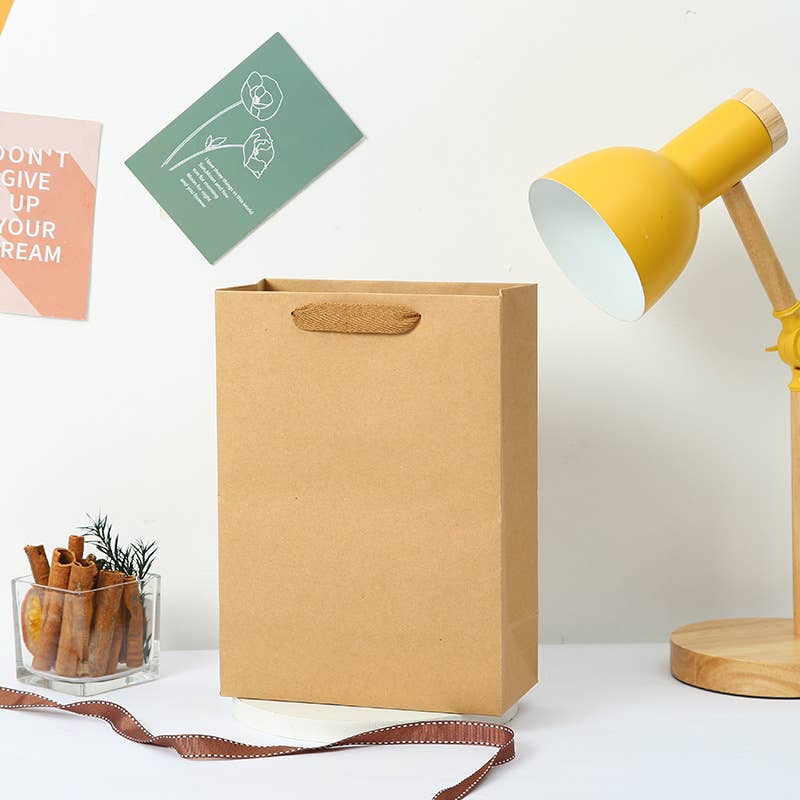 20pc, Vertical Brown Thick Kraft Paper Gift Bag w/ tissue