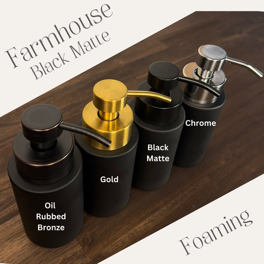 Farmhouse Foaming Glass Soap Dispenser w/ metal pumps