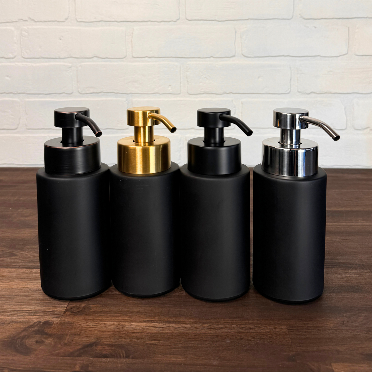 Farmhouse Foaming Glass Soap Dispenser w/ metal pumps