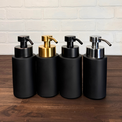 Farmhouse Foaming Glass Soap Dispenser w/ metal pumps