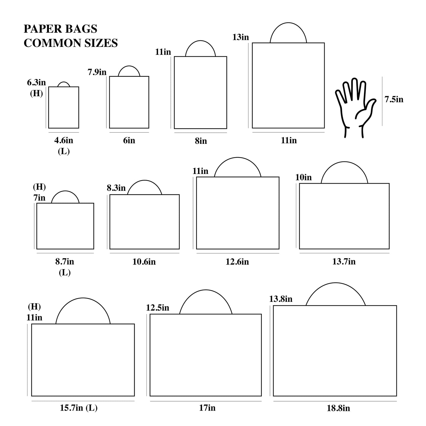 20pc, Vertical Brown Thick Kraft Paper Gift Bag w/ tissue